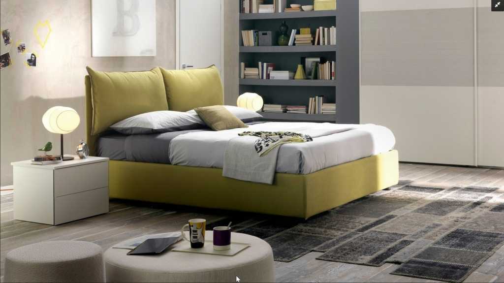 מיטה זוגית בגוון ירוק