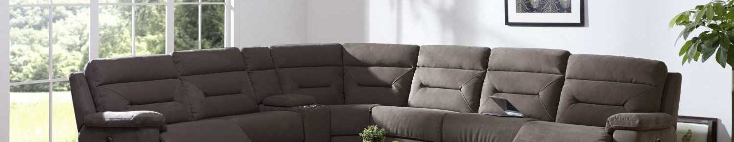 סלון פינתי בריפוד בד כולל 2 ריקליינרים עם אפשרות להתאמה מודולרית, קיים במגוון צבעים