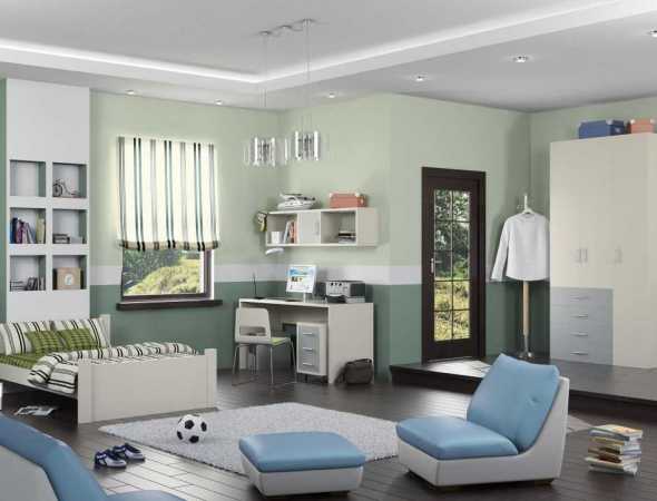 חדר ילדים בשילוב ריהוט תכלת