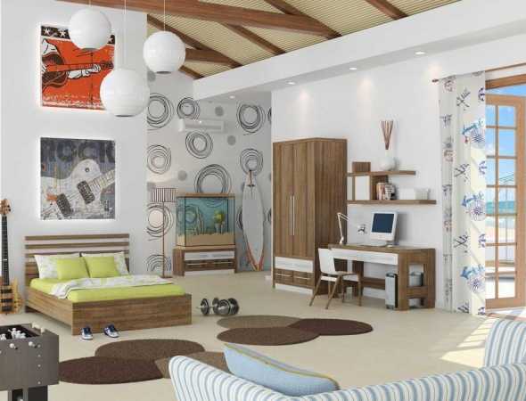 חדר ילדים בשילוב עץ