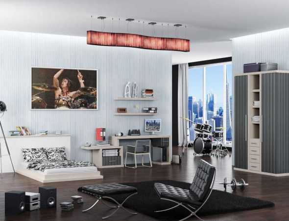 חדר ילדים ונוער שחור לבן