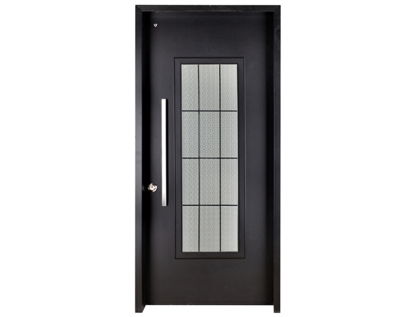 לימסול דלת שחורה עם חלון יפני מאורך מטה