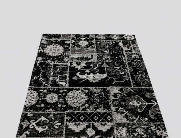 שטיח שטוח העשוי מסיבי כותנה ומעוטר בעיצובים אוריינטלים מרהיבים, שטיח נוח מאוד לתחזוקה.