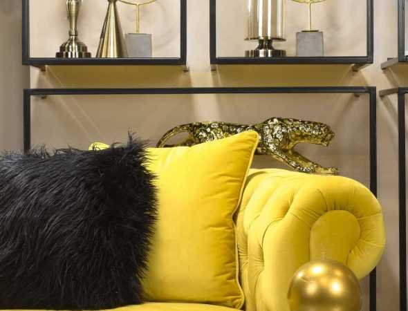 ספה בריפוד צהוב
