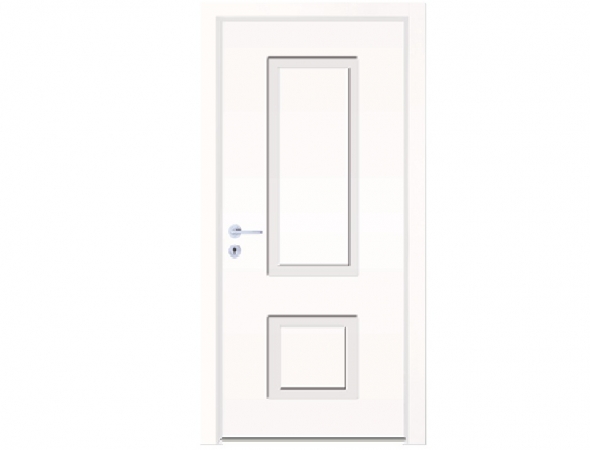 דלת לבנה עם חריטת שני פאנלים, מסדרת דלתות פנים העשויות מתכת, או עץ ואף דלתות משולבות בהן דלת מתכת ומשקוף פולימרי. הדלתות קיימות בשלל דגמים וגוונים מרשימים.