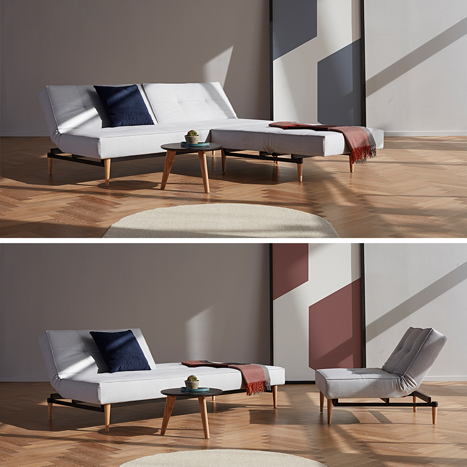 ספה וכורסא מודולריים ומוצבים בסגנון רטרו. אפשר לפתוח, לסגור וליצור וריציות שונות להתכרבלות כל המשפחה